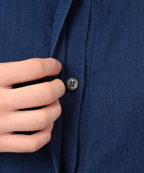 ONIGIRI（オニギリ）の「シアーシャツブラウス（シャツ/ブラウス・レディース・ネイビー/オフホワイト・FREE）」の20枚目の写真