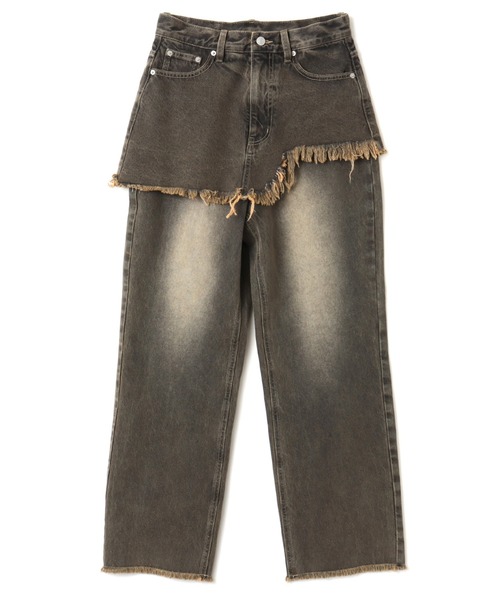 atmos pink（アトモスピンク）の「atmos pink Layered Denim Pants / アトモス ピンク レイヤード デニム パンツ（その他パンツ・レディース・ブラック/ブルー・M/S）」の2枚目の写真