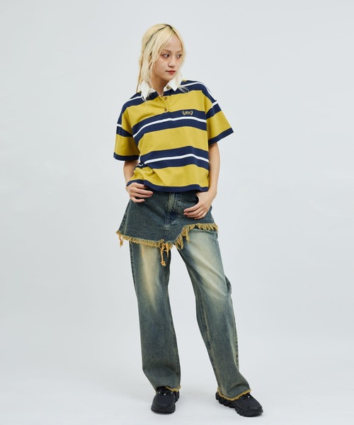 atmos pink（アトモスピンク）の「atmos pink Layered Denim Pants / アトモス ピンク レイヤード デニム パンツ（その他パンツ・レディース・ブラック/ブルー・M/S）」の11枚目の写真