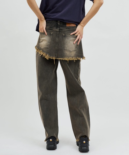 atmos pink（アトモスピンク）の「atmos pink Layered Denim Pants / アトモス ピンク レイヤード デニム パンツ（その他パンツ・レディース・ブラック/ブルー・M/S）」の10枚目の写真