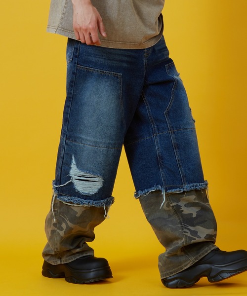 improves（インプローブス）の「カモフラ コンビ ダブルニーデニムパンツ（デニムパンツ・メンズ・ブルー/ブラック・SMALL/MEDIUM/LARGE）」の7枚目の写真