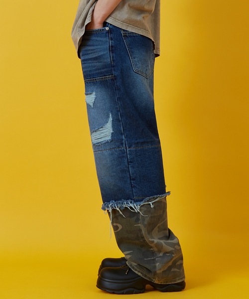 improves（インプローブス）の「カモフラ コンビ ダブルニーデニムパンツ（デニムパンツ・メンズ・ブルー/ブラック・SMALL/MEDIUM/LARGE）」の5枚目の写真