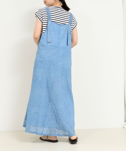 MICO COULIER（ミコクリエ）の「VINTAGE DENIMプリント キャミワンピース（ワンピース・レディース・インディゴブルー/サックスブルー・38）」の5枚目の写真