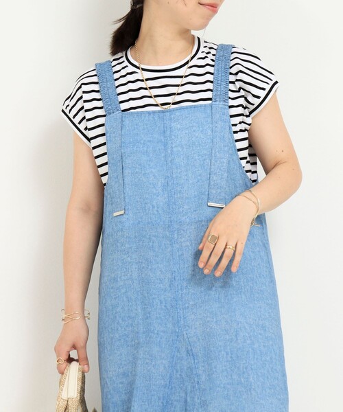 MICO COULIER（ミコクリエ）の「VINTAGE DENIMプリント キャミワンピース（ワンピース・レディース・インディゴブルー/サックスブルー・38）」の6枚目の写真