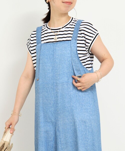 MICO COULIER（ミコクリエ）の「VINTAGE DENIMプリント キャミワンピース（ワンピース・レディース・インディゴブルー/サックスブルー・38）」の7枚目の写真