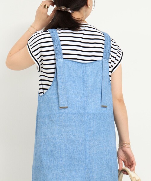 MICO COULIER（ミコクリエ）の「VINTAGE DENIMプリント キャミワンピース（ワンピース・レディース・インディゴブルー/サックスブルー・38）」の8枚目の写真