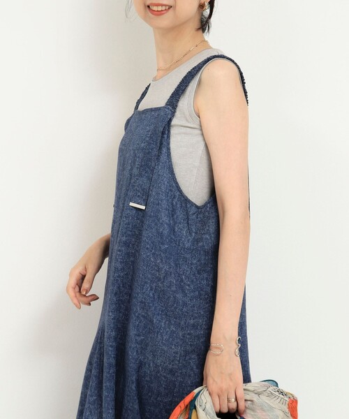 MICO COULIER（ミコクリエ）の「VINTAGE DENIMプリント キャミワンピース（ワンピース・レディース・インディゴブルー/サックスブルー・38）」の17枚目の写真