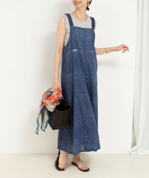 MICO COULIER（ミコクリエ）の「VINTAGE DENIMプリント キャミワンピース（ワンピース・レディース・インディゴブルー/サックスブルー・38）」の13枚目の写真