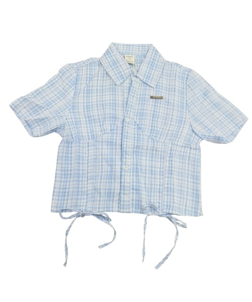 VIBGYOR（ヴィブジョー）の「ドロストチェックワンポイントクロップドシャツ(CZ)（シャツ/ブラウス・レディース・ブルー・MEDIUM/LARGE）」の14枚目の写真