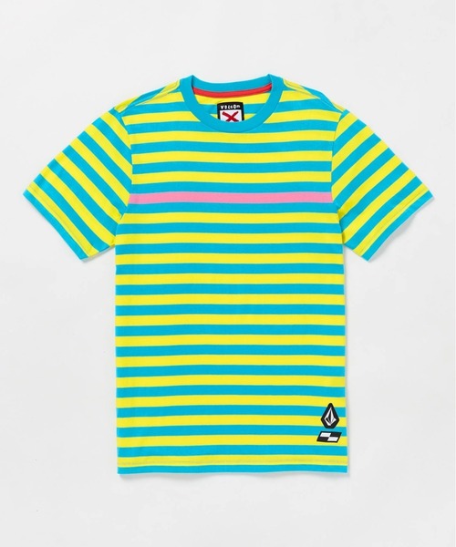 VOLCOM(ボルコム)の「【VOLCOM/ボルコム】Schroff X Volcom Crew Short Sleeve Shirt/ピーター・シュロフコラボ半袖ボーダーTシャツ(Tシャツ/カットソー・メンズ・グリーン系その他・MEDIUM)」の2枚目の写真