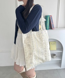 フラワープリントトートバッグ