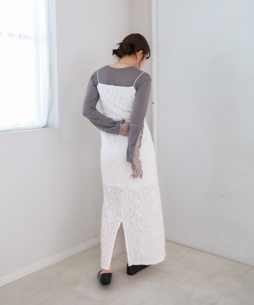 Bab(バブ)の「コード刺繍ベロアスカート(スカート・レディース・ベージュ/ブラック/オフホワイト・M)」の10枚目の写真