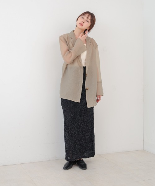 Bab(バブ)の「コード刺繍ベロアスカート(スカート・レディース・ベージュ/ブラック/オフホワイト・M)」の14枚目の写真