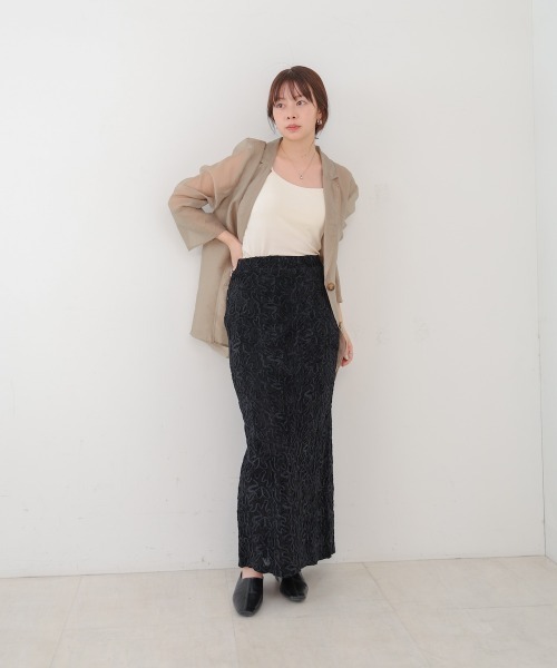 Bab(バブ)の「コード刺繍ベロアスカート(スカート・レディース・ベージュ/ブラック/オフホワイト・M)」の16枚目の写真