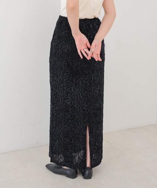 Bab(バブ)の「コード刺繍ベロアスカート(スカート・レディース・ベージュ/ブラック/オフホワイト・M)」の20枚目の写真