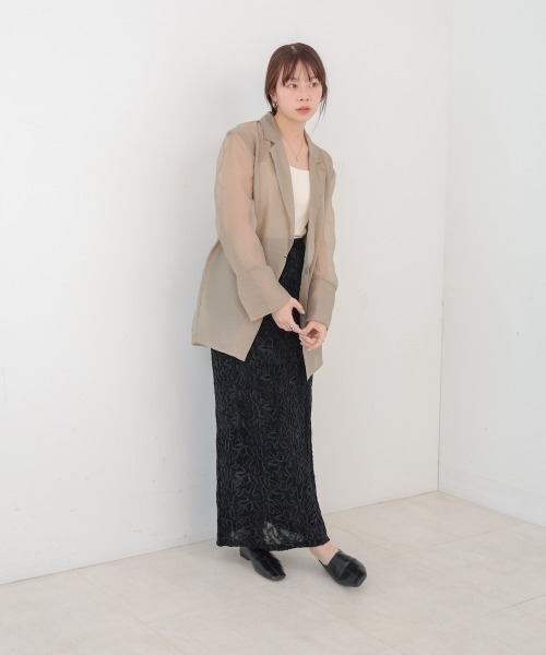 Bab(バブ)の「コード刺繍ベロアスカート(スカート・レディース・ベージュ/ブラック/オフホワイト・M)」の22枚目の写真