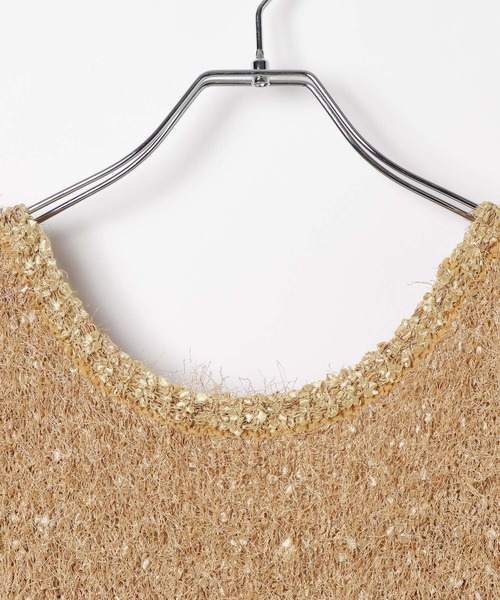 LEPSIM（レプシィム）の「3.5ゲージファンシーヤーンベスト　579216（ベスト・レディース・グレー/ブラック/キャメル・FREE）」の7枚目の写真