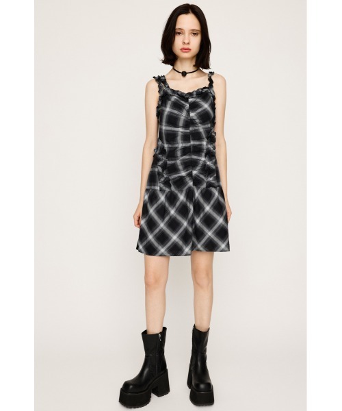 ワンピース Rosy Check Frill Dress FRILL DESIGN CHECK MINI DRESS - GRAY – Rosy luce
