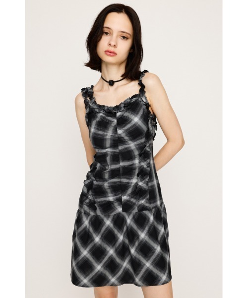 2025AW】CHECK FRILL S/OP チェック フリル ショートワンピース