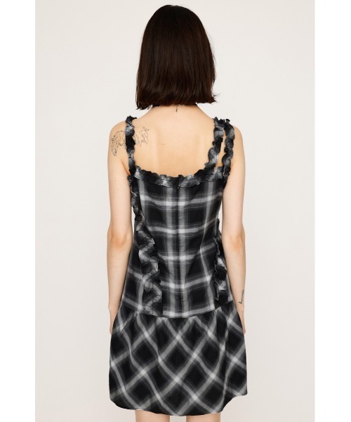 ワンピース Rosy Check Frill Dress FRILL DESIGN CHECK MINI DRESS - GRAY – Rosy luce