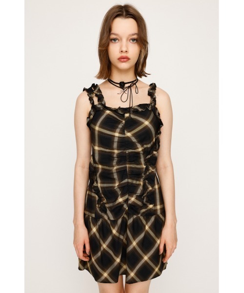 SLY（スライ）の「【2025AW】CHECK FRILL S/OP チェック フリル ショートワンピース 秋服（ワンピース・レディース・ブラック系その他2/イエロー系その他・1/2）」の14枚目の写真