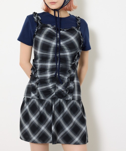 SLY（スライ）の「【2025AW】CHECK FRILL S/OP チェック フリル ショートワンピース 秋服（ワンピース・レディース・ブラック系その他2/イエロー系その他・1/2）」の17枚目の写真