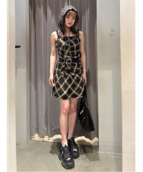 2025AW】CHECK FRILL S/OP チェック フリル ショートワンピース