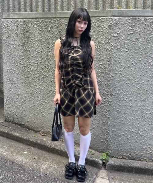 SLY（スライ）の「【2025AW】CHECK FRILL S/OP チェック フリル ショートワンピース 秋服（ワンピース・レディース・ブラック系その他2/イエロー系その他・1/2）」の21枚目の写真