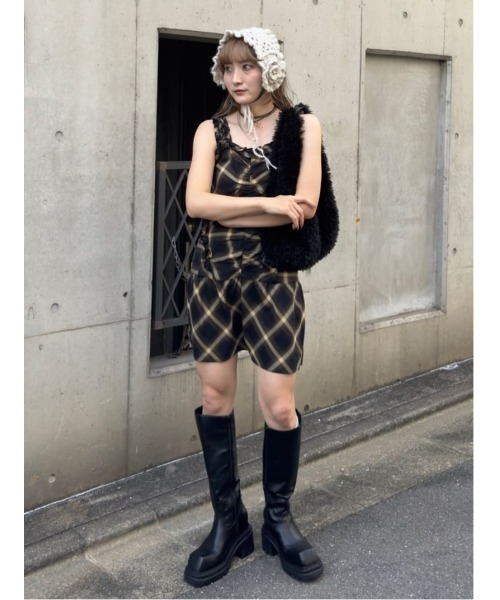 SLY（スライ）の「【2025AW】CHECK FRILL S/OP チェック フリル ショートワンピース 秋服（ワンピース・レディース・ブラック系その他2/イエロー系その他・1/2）」の22枚目の写真