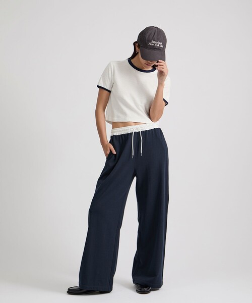 Saturdays NYC（サタデーズ ニューヨークシティ ）の「Naomi Petit Tee（Tシャツ/カットソー・レディース・ネイビー/ブラウン/ホワイト・M/S）」の10枚目の写真