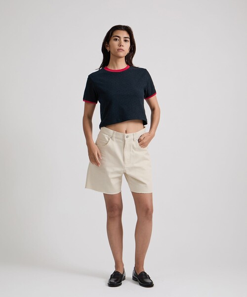 Saturdays NYC（サタデーズ ニューヨークシティ ）の「Naomi Petit Tee（Tシャツ/カットソー・レディース・ネイビー/ブラウン/ホワイト・M/S）」の12枚目の写真