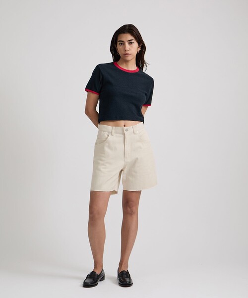 Saturdays NYC（サタデーズ ニューヨークシティ ）の「Naomi Petit Tee（Tシャツ/カットソー・レディース・ネイビー/ブラウン/ホワイト・M/S）」の13枚目の写真