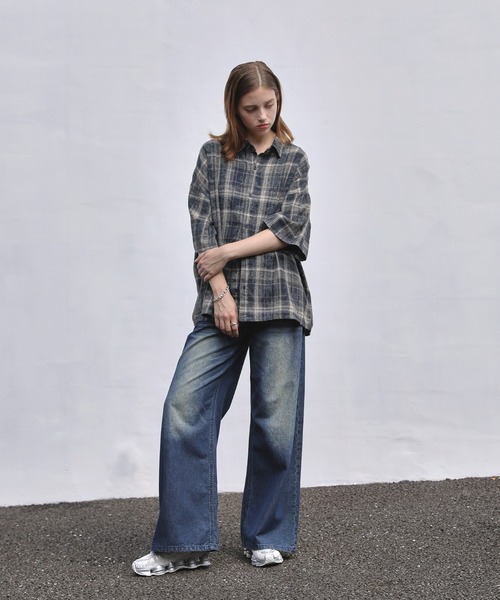 ROCHEM(ローシェン)の「ヴィンテージ加工オンブレチェック半袖シャツ(シャツ/ブラウス・メンズ・ブルー/ブラウン/グレー/ネイビー/ブラック・L/M/S/XS)」の10枚目の写真