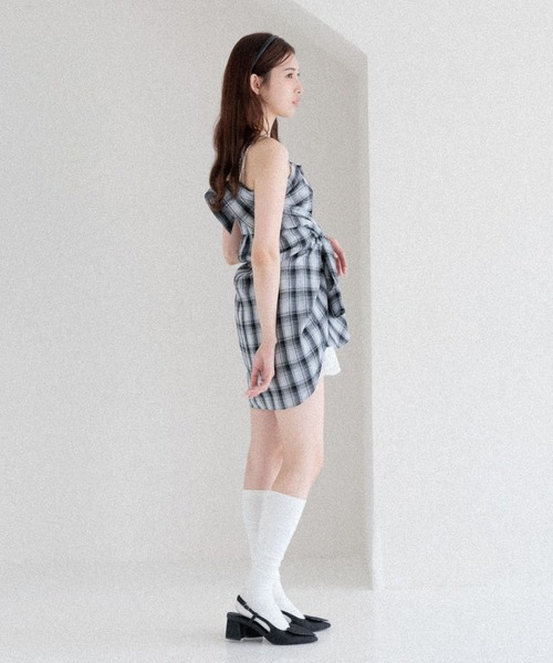 Heather（ヘザー）の「【着回し力も肌見せも、着方次第で女っぽく】マルチWAYBIGチェックシャツ　590779（シャツ/ブラウス・レディース・ブラウン/ブラック/ネイビー/チャコールグレー・FREE）」の9枚目の写真