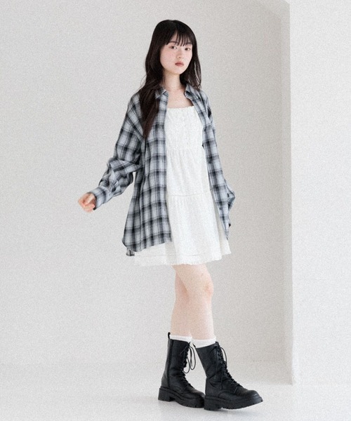 着回し力も肌見せも、着方次第で女っぽく】マルチWAYBIGチェックシャツ