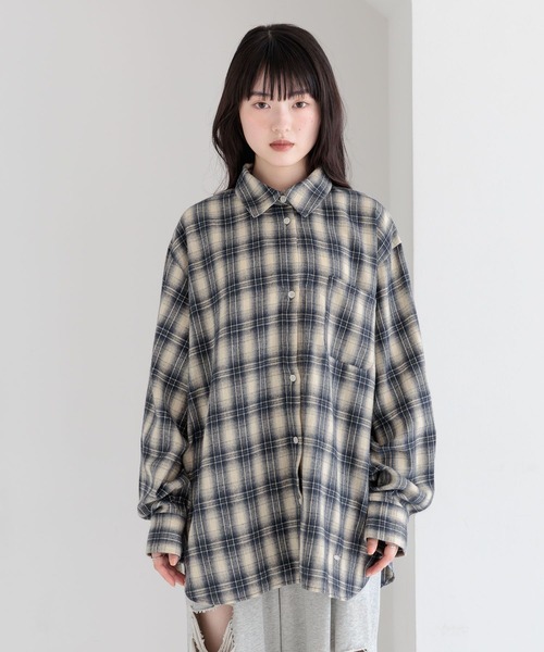 ブラウス シャツ マルチWAYBIGチェックシャツ　590779 レディース セール】マルチWAYBIGチェックシャツ 590779（シャツ/ブラウス