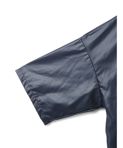 mizuiroind（ミズイロインド）の「mizuiro ind グロッシーワイドハーフスリーブシャツワンピース（ワンピース・レディース・グレー/ブラック/ネイビー・FREE）」の18枚目の写真