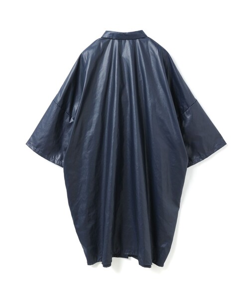 mizuiroind（ミズイロインド）の「mizuiro ind グロッシーワイドハーフスリーブシャツワンピース（ワンピース・レディース・グレー/ブラック/ネイビー・FREE）」の19枚目の写真