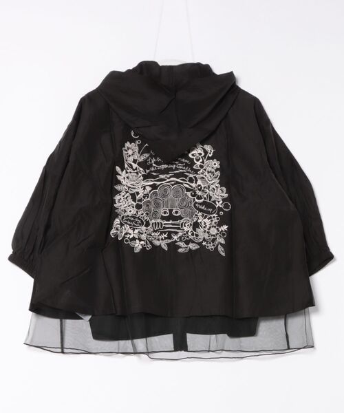 152742：チュール重ねスカ子刺繍シアーブルゾン（ブルゾン
