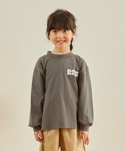 undeny.（アンディニ－）の「アンディニー FLOWERS L/S Tシャツ（Tシャツ/カットソー・キッズ・ホワイト/ベージュ系その他/チャコールグレー・M/L/XL）」の2枚目の写真