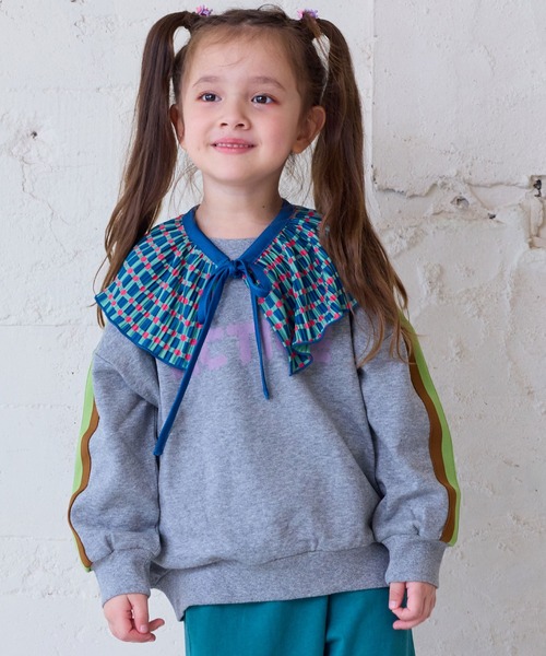 MARKEY'S（マーキーズ）の「カラーテープスウェット（スウェット・キッズ・オフホワイト/杢グレー/オレンジ/モスグリーン・80/90/95/100/110/120/130/140/150）」の3枚目の写真