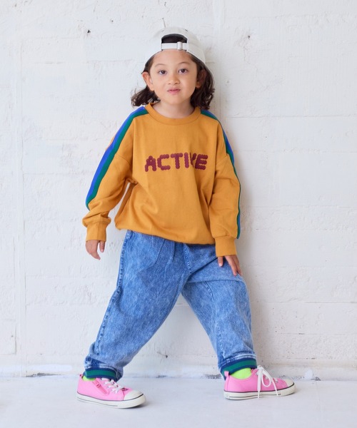 MARKEY'S（マーキーズ）の「カラーテープスウェット（スウェット・キッズ・オフホワイト/杢グレー/オレンジ/モスグリーン・80/90/95/100/110/120/130/140/150）」の17枚目の写真