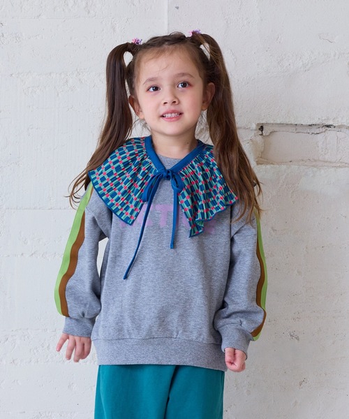 MARKEY'S（マーキーズ）の「カラーテープスウェット（スウェット・キッズ・オフホワイト/杢グレー/オレンジ/モスグリーン・80/90/95/100/110/120/130/140/150）」の9枚目の写真