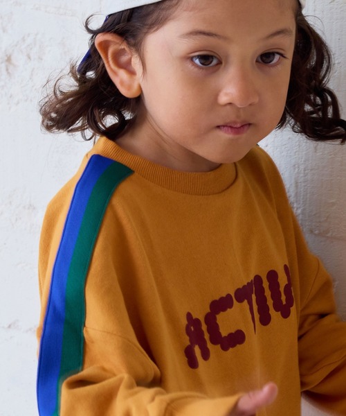 MARKEY'S（マーキーズ）の「カラーテープスウェット（スウェット・キッズ・オフホワイト/杢グレー/オレンジ/モスグリーン・80/90/95/100/110/120/130/140/150）」の6枚目の写真