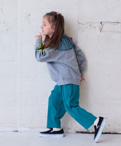 MARKEY'S（マーキーズ）の「カラーテープスウェット（スウェット・キッズ・オフホワイト/杢グレー/オレンジ/モスグリーン・80/90/95/100/110/120/130/140/150）」の21枚目の写真