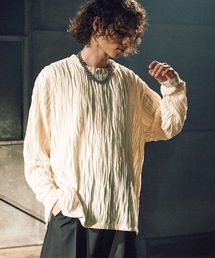 CASPER JOHN | Striped crape cut-sew / 楊柳カットソー(Tシャツ/カットソー)