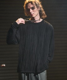 CASPER JOHN | Striped crape cut-sew / 楊柳カットソー(Tシャツ/カットソー)