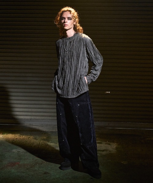 CASPER JOHN（キャスパージョン）の「Striped crape cut-sew / 楊柳カットソー（Tシャツ/カットソー・メンズ・ブラック/ホワイト/グレー・SMALL/X-SMALL/LARGE/MEDIUM）」の19枚目の写真