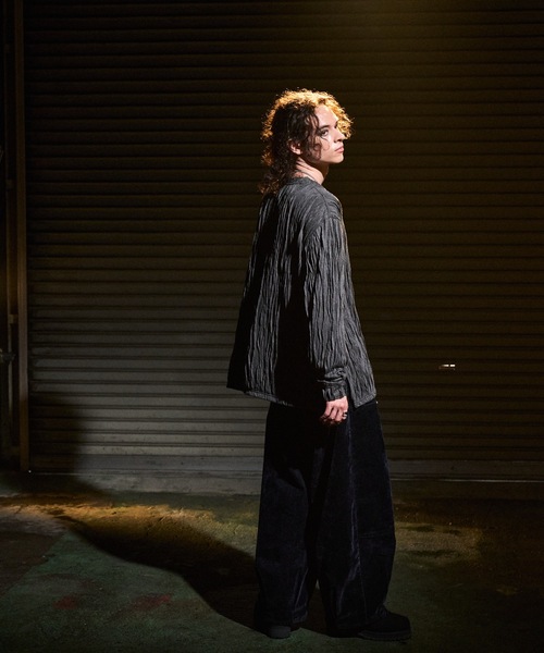 CASPER JOHN（キャスパージョン）の「Striped crape cut-sew / 楊柳カットソー（Tシャツ/カットソー・メンズ・ブラック/ホワイト/グレー・SMALL/X-SMALL/LARGE/MEDIUM）」の20枚目の写真