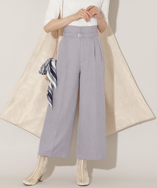 WILLSELECTION(ウィルセレクション)の「ベルト付きタックワイドパンツ(その他パンツ・レディース・ラベンダー/ピンクベージュ/チャコールグレー・SMALL/MEDIUM)」の3枚目の写真